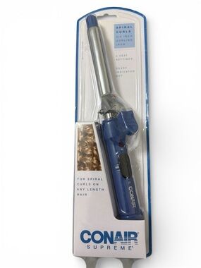Conair Supreme Spiral Curls 3/4 in Hair Curling Iron Blue 2 Heat Settings